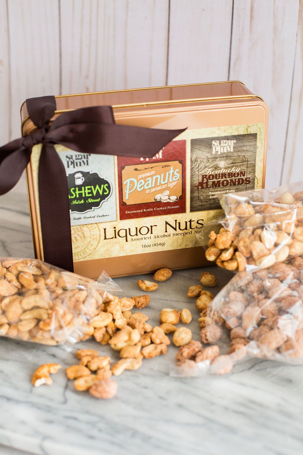 Beer & Bourbon Liquor Nuts Gift Tin – Assorted Gourmet Nuts with Irish