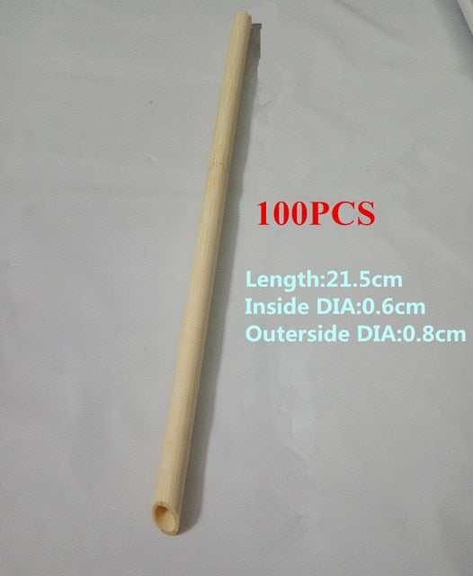 100pcs Eco Friendly Bamboo Reusable Straws