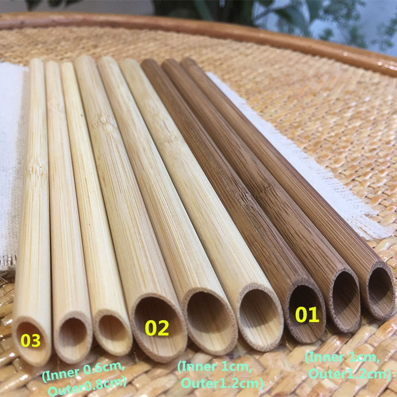 100pcs Eco Friendly Bamboo Reusable Straws