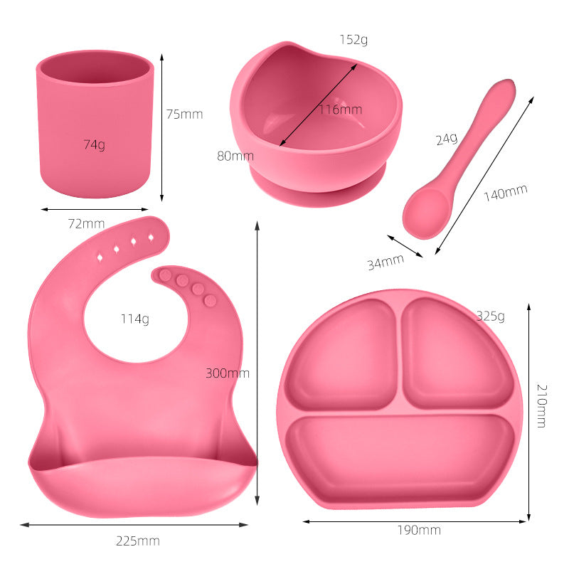 Silicone Children's Tableware 5-Piece Set