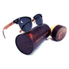Walnut Wood Club Style Sunglasses With Bamboo Case