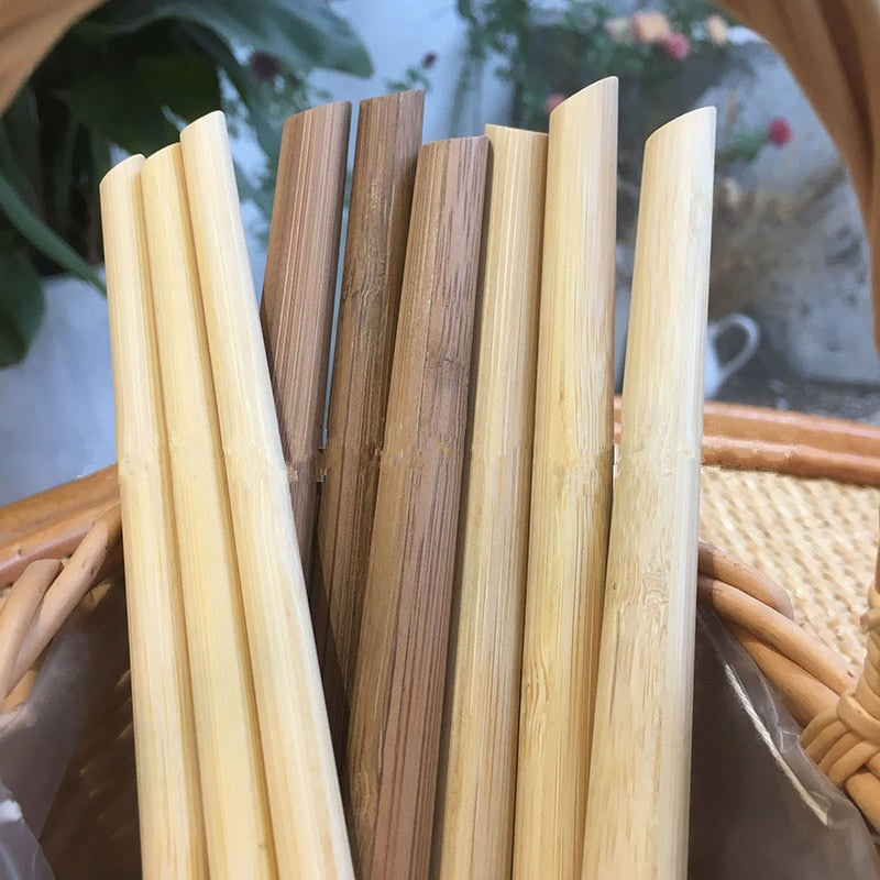 100pcs Eco Friendly Bamboo Reusable Straws