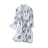 Block Printed Reversible Blue Robe - Fort