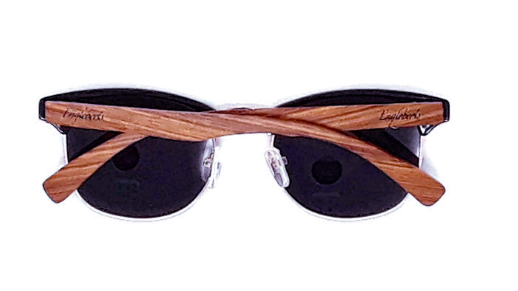 Walnut Wood Club Style Sunglasses With Bamboo Case