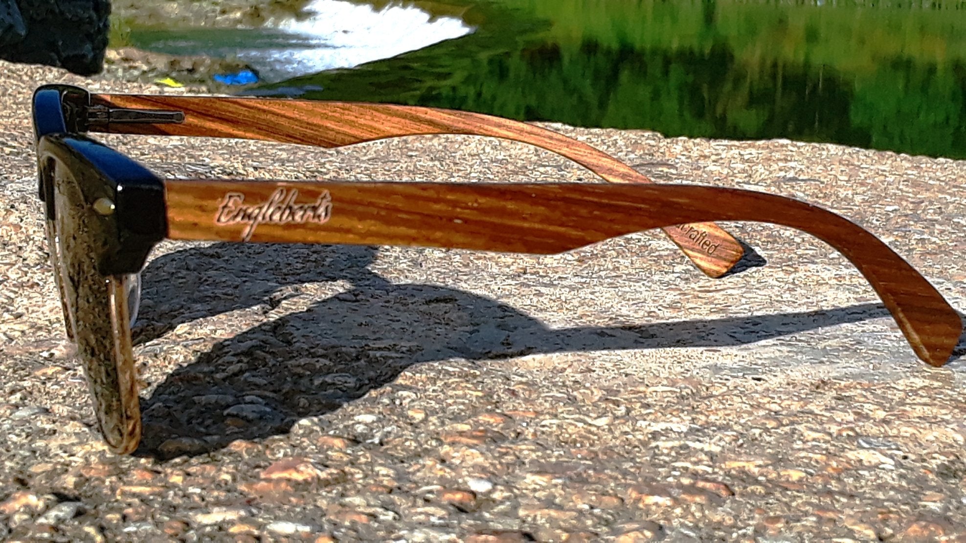 Walnut Wood Club Style Sunglasses With Bamboo Case