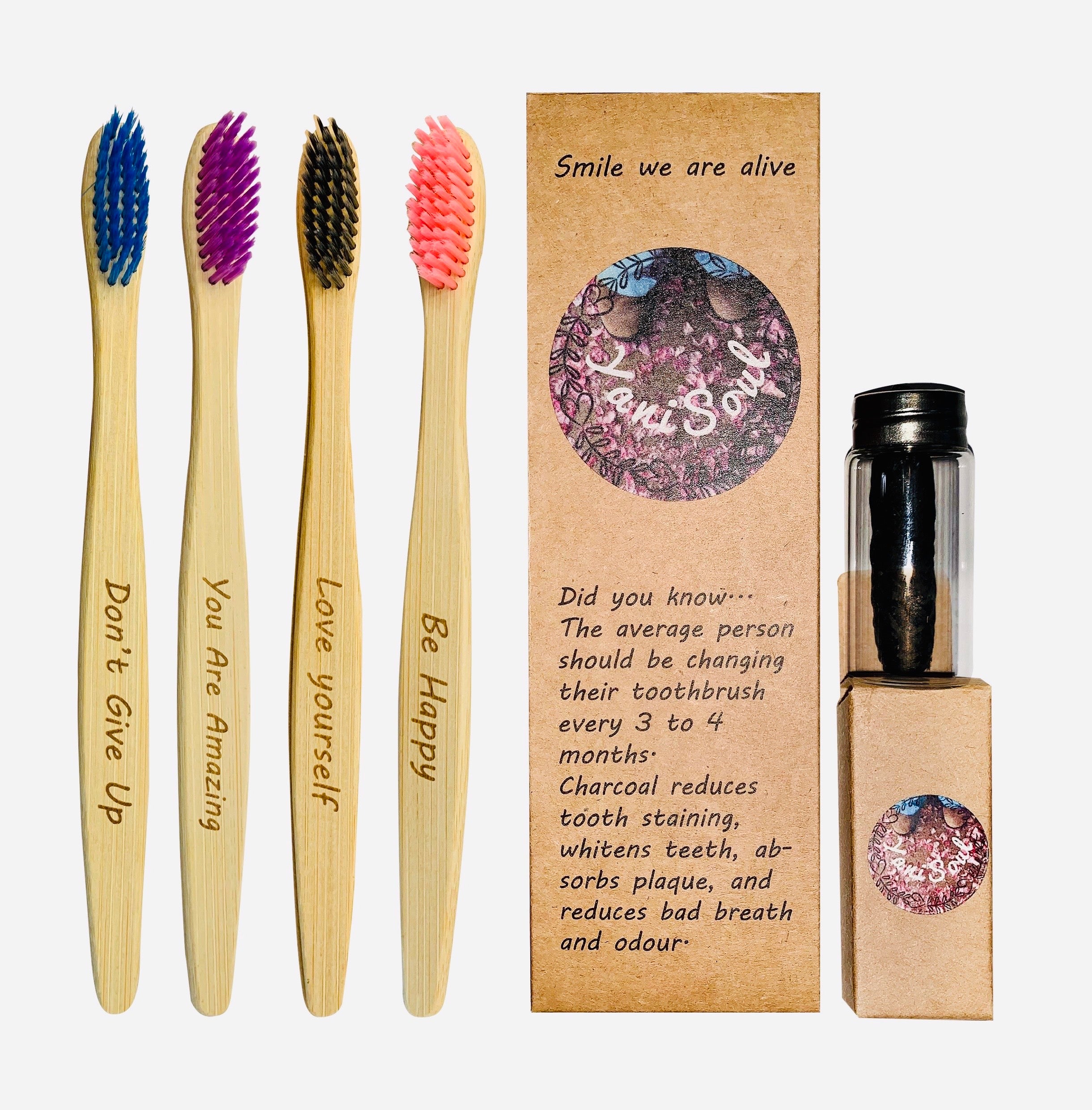 Bamboo Toothbrushes Eco Friendly with vegan Floss