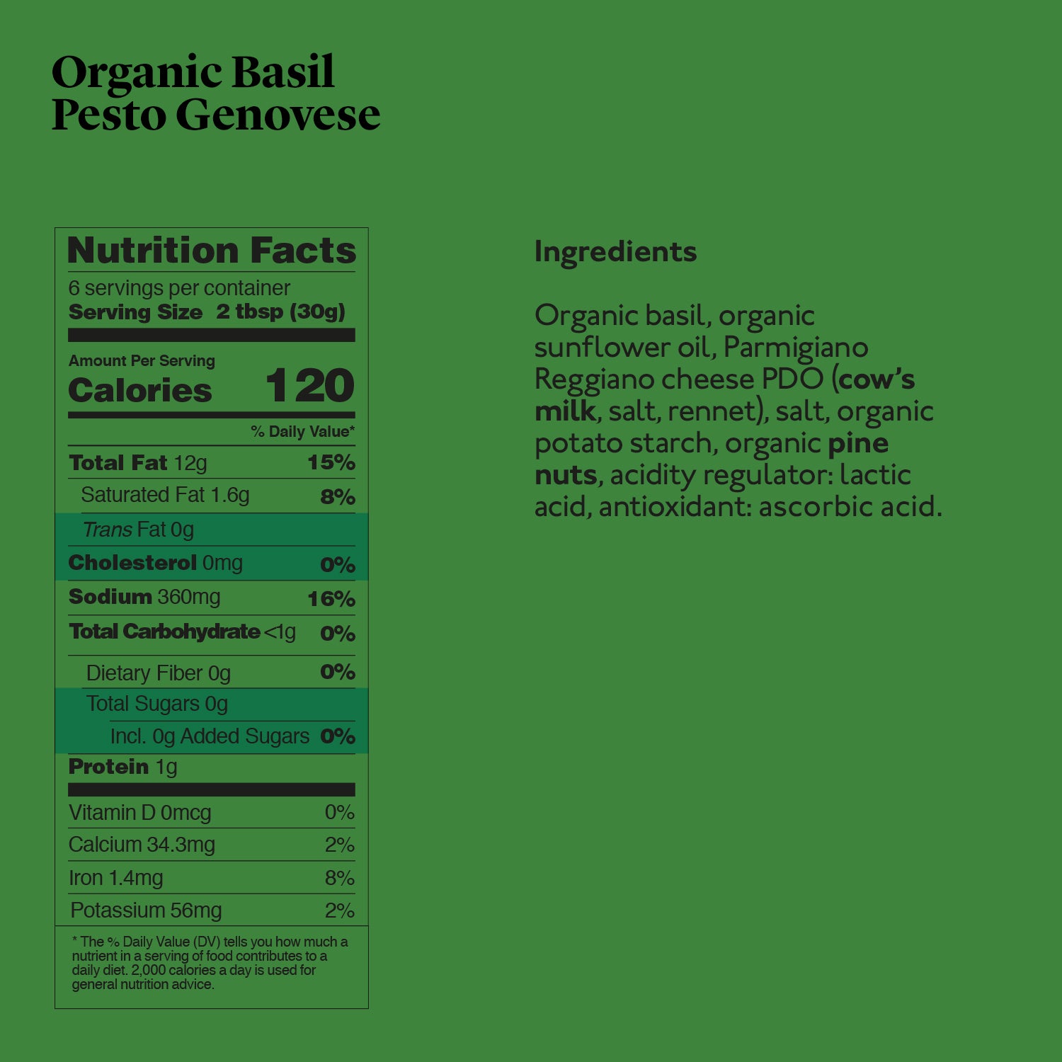 Delicious & Sons Organic Basil Pesto Genovese 6.70 oz.