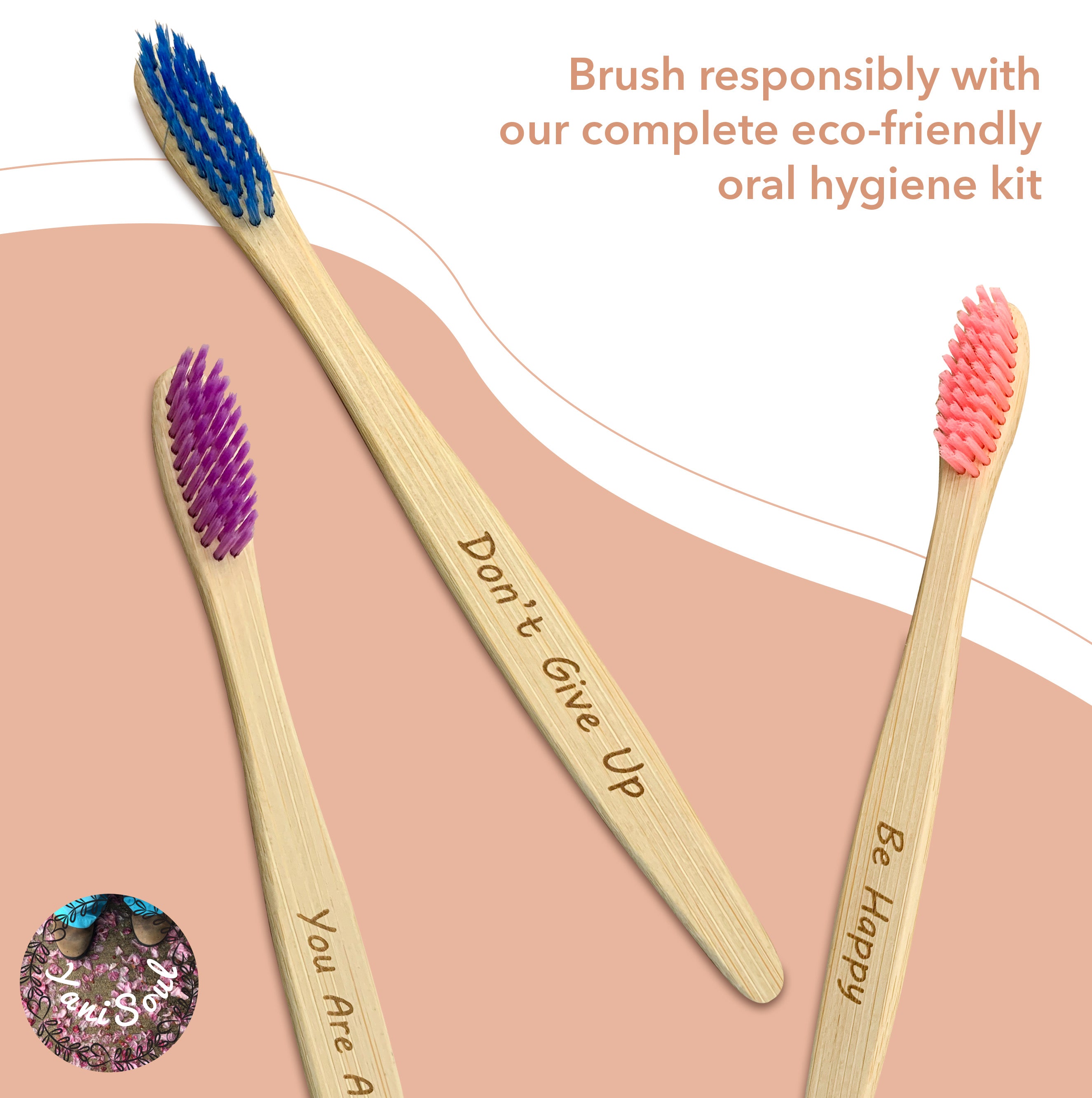 Bamboo Toothbrushes Eco Friendly with vegan Floss