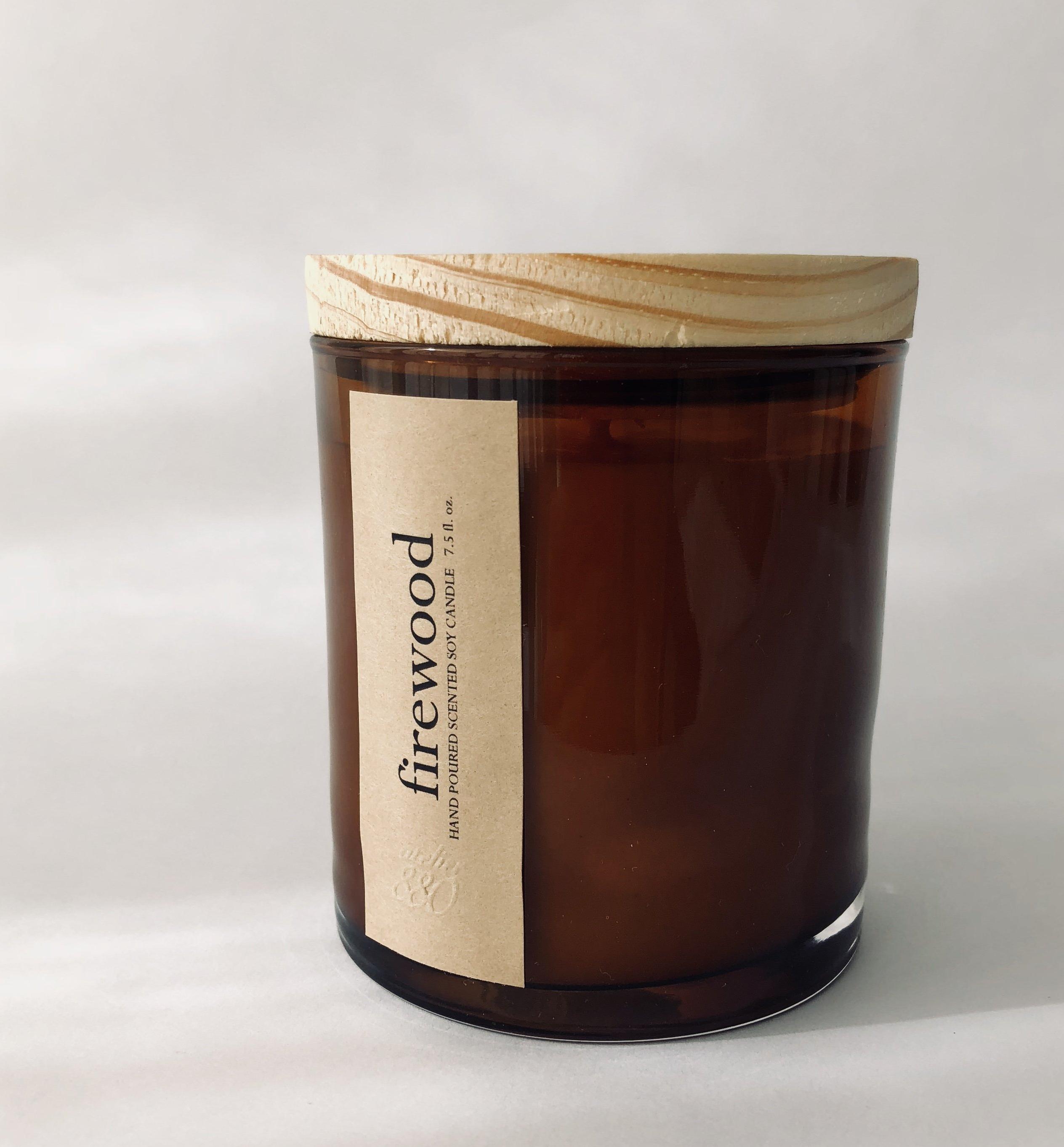 firewood scented candle