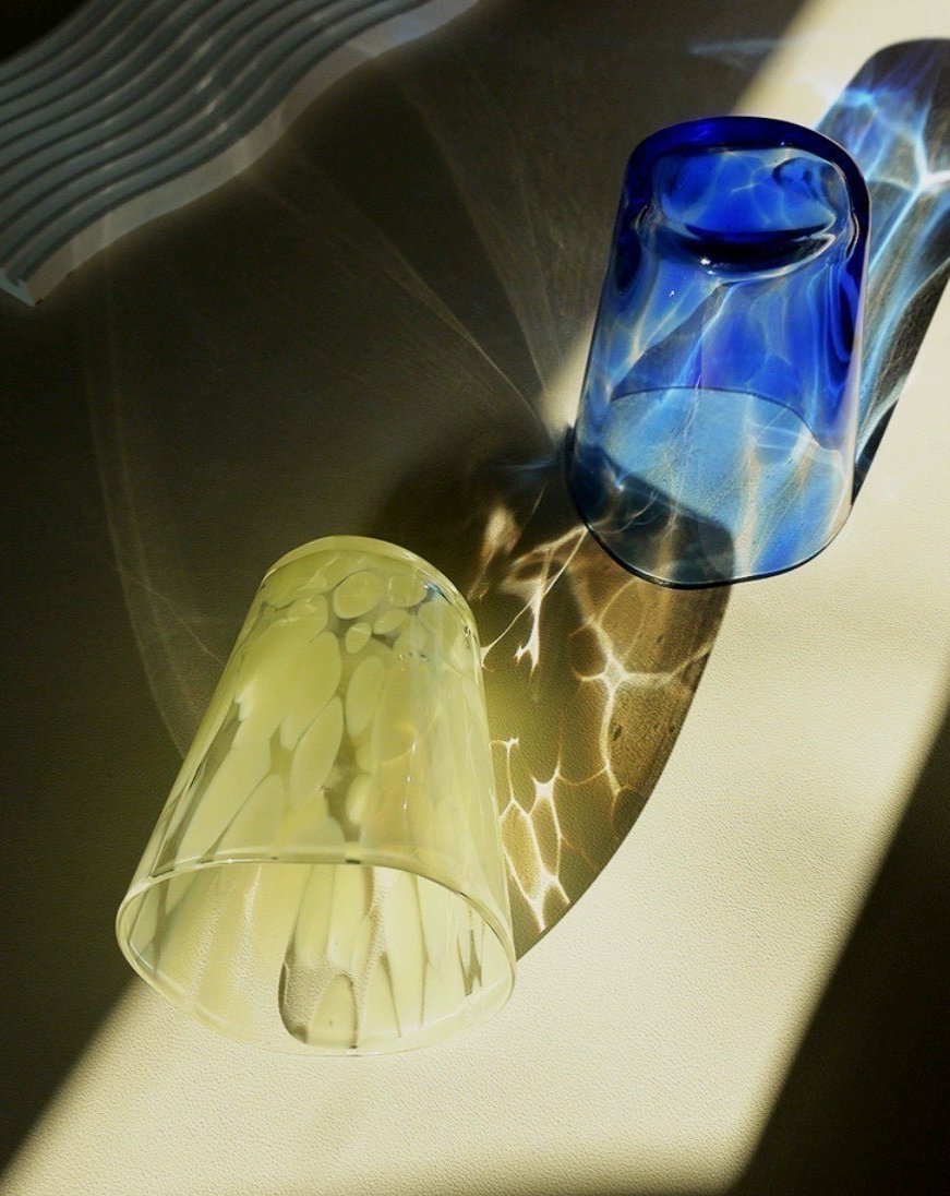 Mouth Blown Colored Monochrome Spot Tumbler Set of 6 ( $16.6 Each )